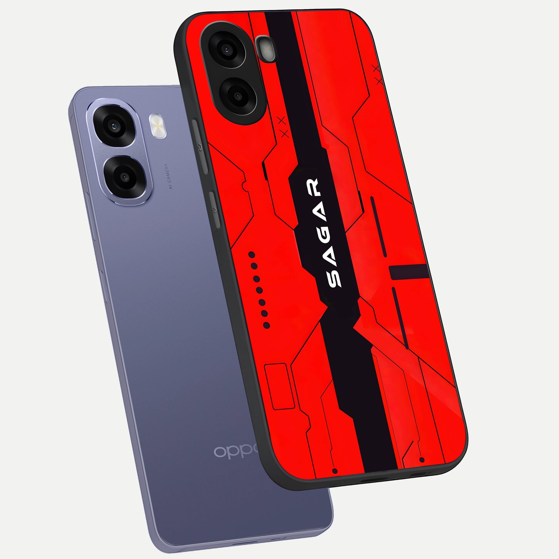  Voltage Rise CYBERPUNK Custom Name phone case For Oppo A6s showing premium custom name glass back cover