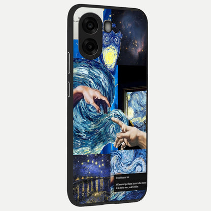  Aesthetic Vando Hands back cover For Oppo A6s slim fit glass case with vibrant aesthetic design