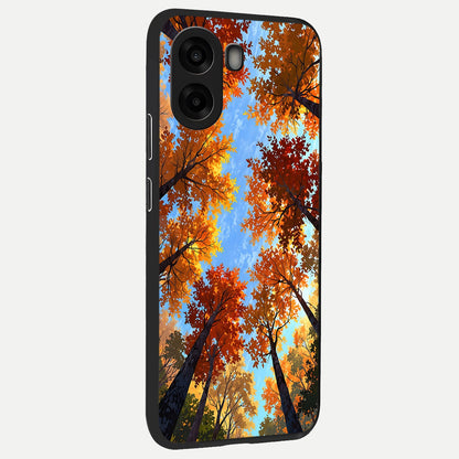  Autumn Sky Rise back cover For Oppo A6s slim fit glass case with vibrant aesthetic design