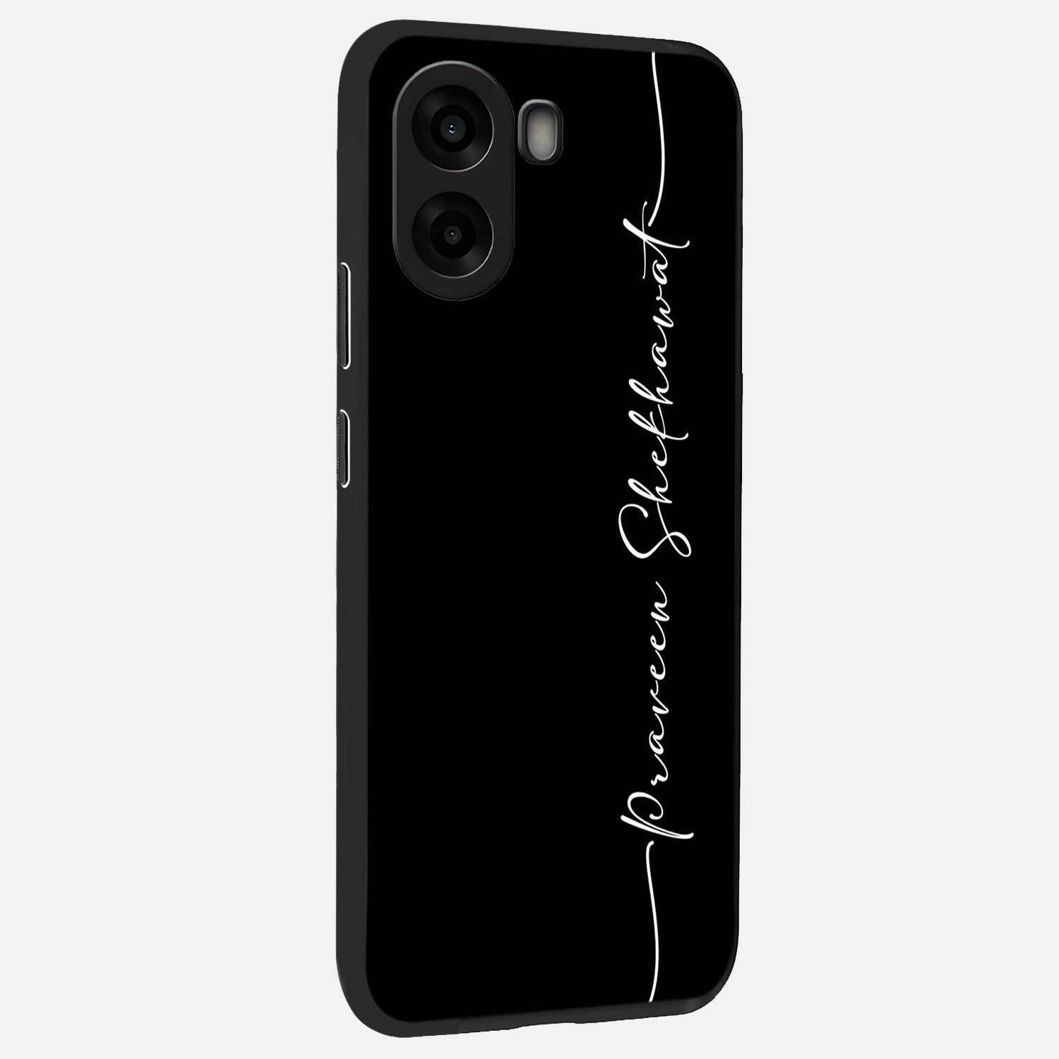  Black Tune Custom Name back cover For Oppo A6s slim fit glass case with vibrant aesthetic design