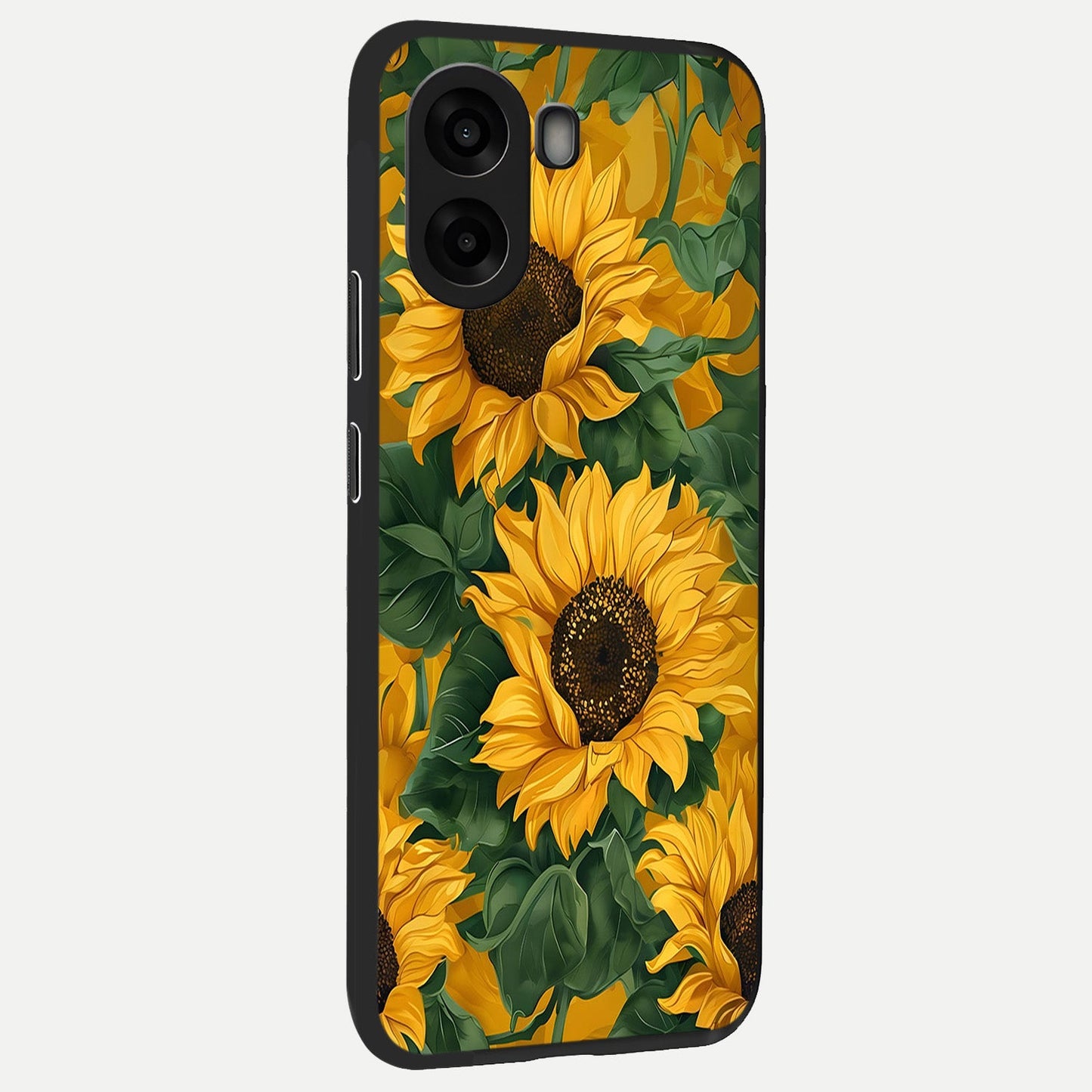  Bright Sunflower Bloom back cover For Oppo A6s slim fit glass case with vibrant aesthetic design
