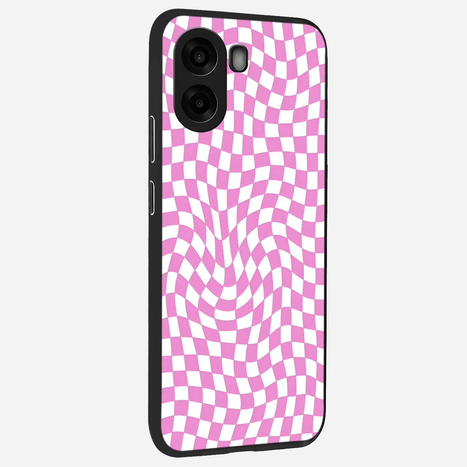  Bubblegum Check Wave back cover For Oppo A6s slim fit glass case with vibrant aesthetic design