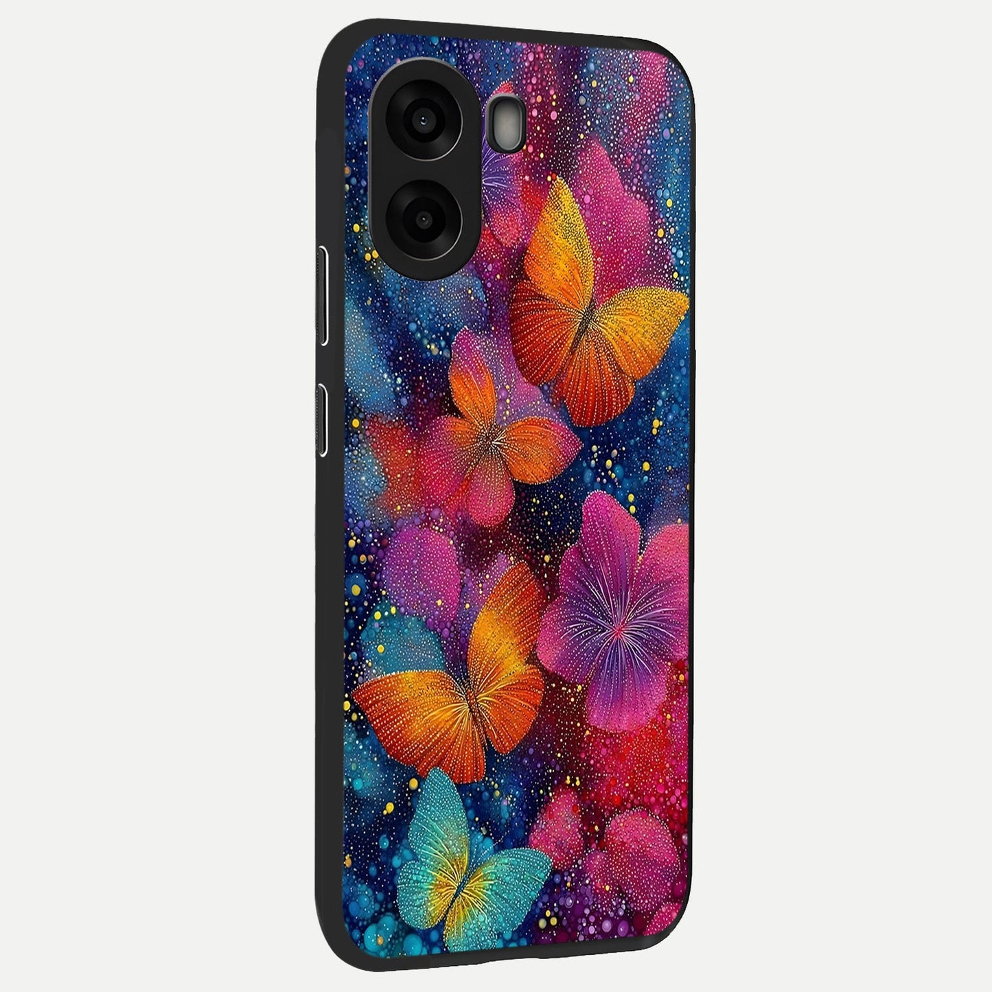  Butterfly Dream Mist back cover For Oppo A6s slim fit glass case with vibrant aesthetic design