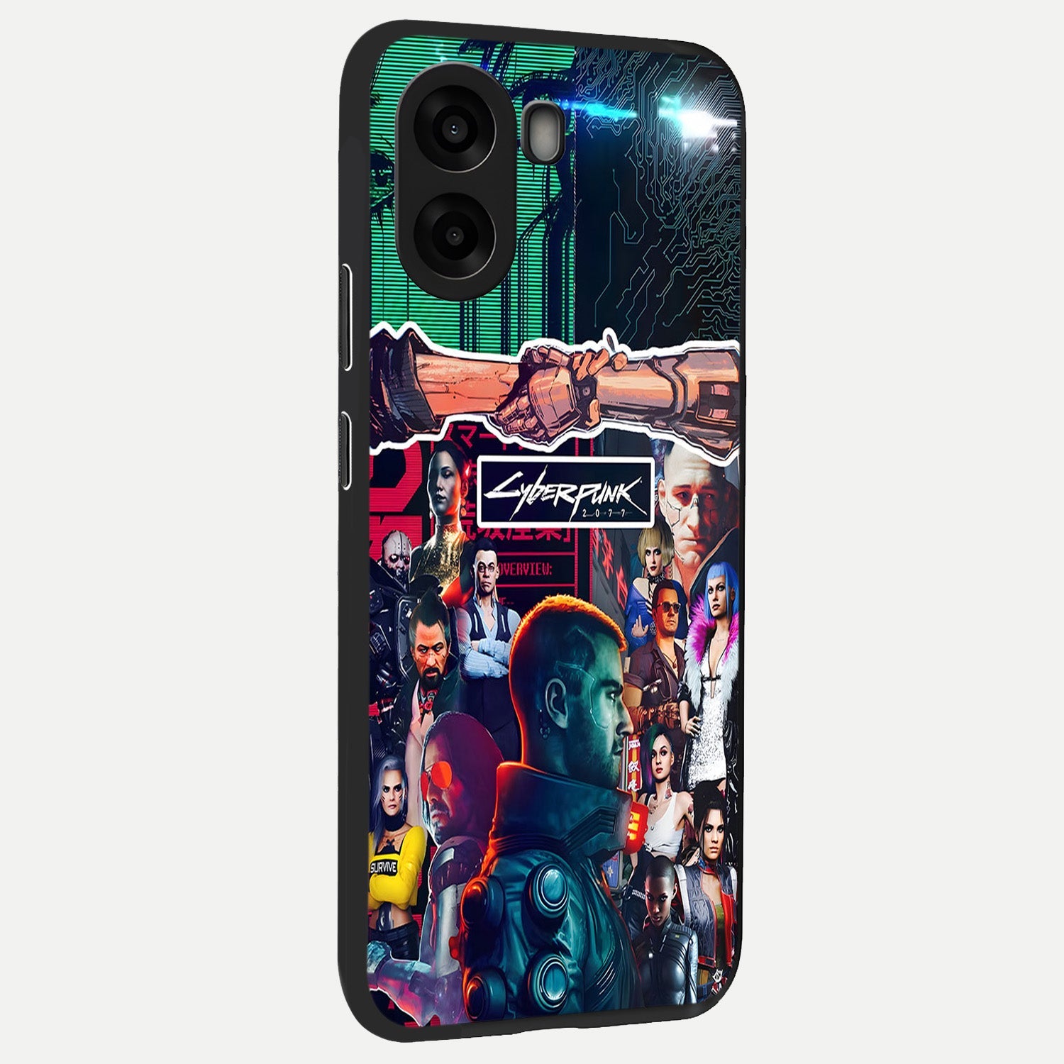  CYBERPUNK Legacy back cover For Oppo A6s slim fit glass case with vibrant aesthetic design