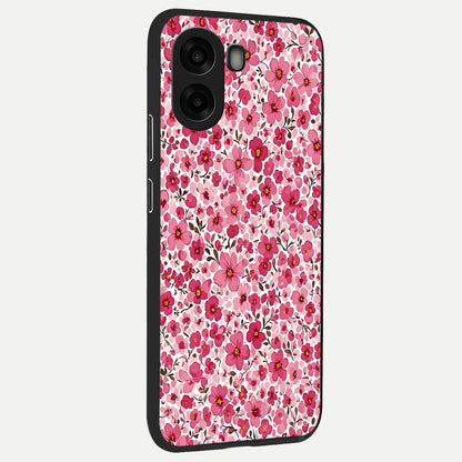 Cherry Blossom Charm back cover For Oppo A6s slim fit glass case with vibrant aesthetic design