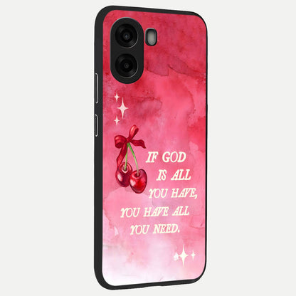  Cherry Quote back cover For Oppo A6s slim fit glass case with vibrant aesthetic design