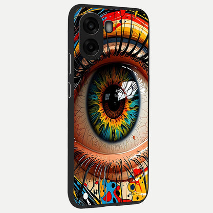  Colorful Eye back cover For Oppo A6s slim fit glass case with vibrant aesthetic design