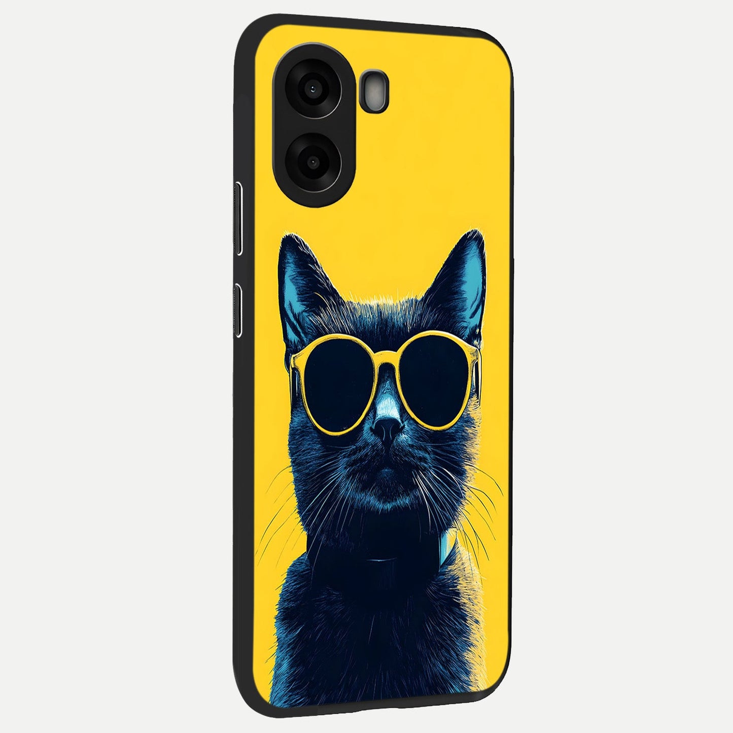  Cool Cat Vibes back cover For Oppo A6s slim fit glass case with vibrant aesthetic design