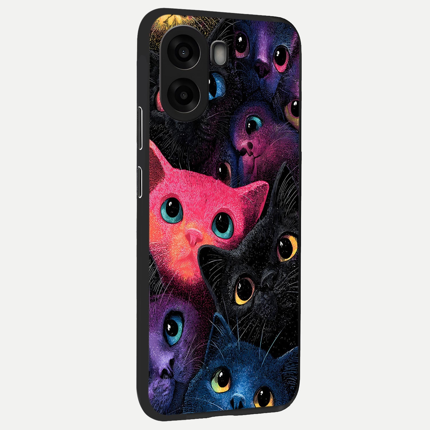  Cosmic Cats Dreams back cover For Oppo A6s slim fit glass case with vibrant aesthetic design