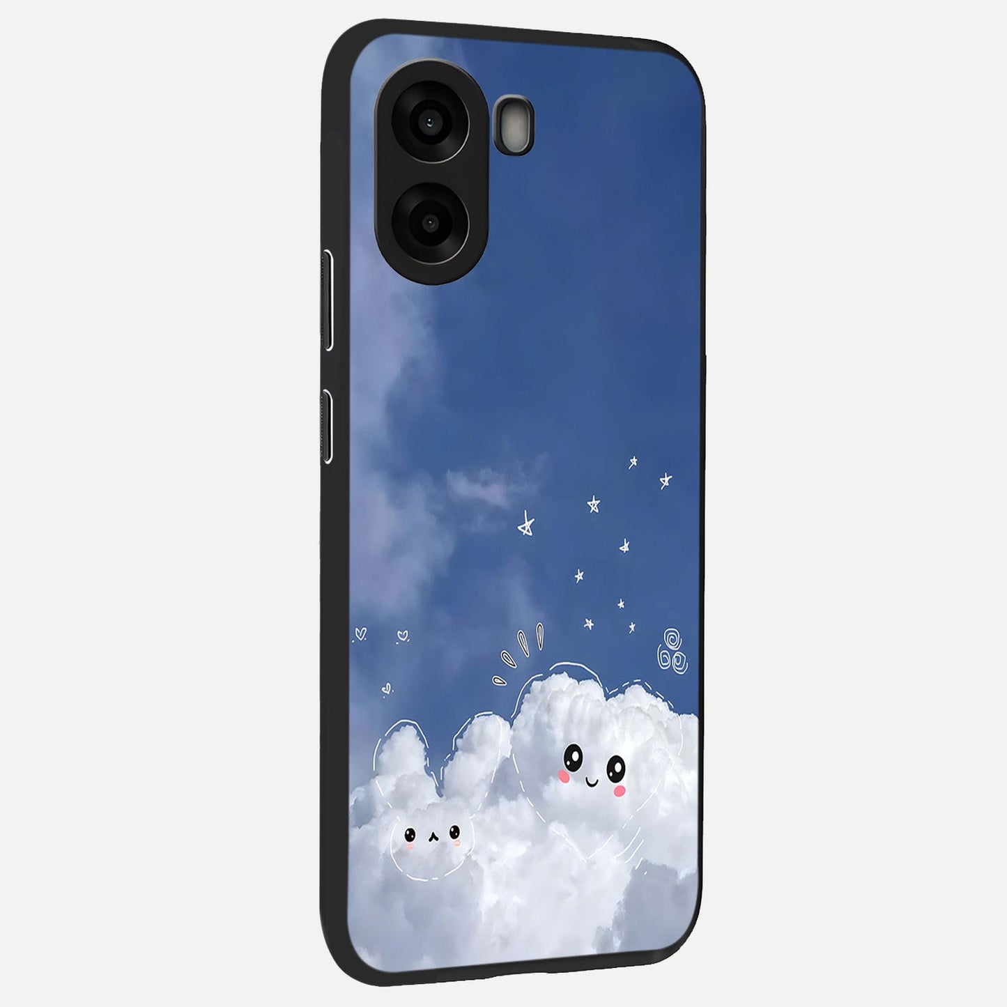  Cute Blossom Cloud back cover For Oppo A6s slim fit glass case with vibrant aesthetic design