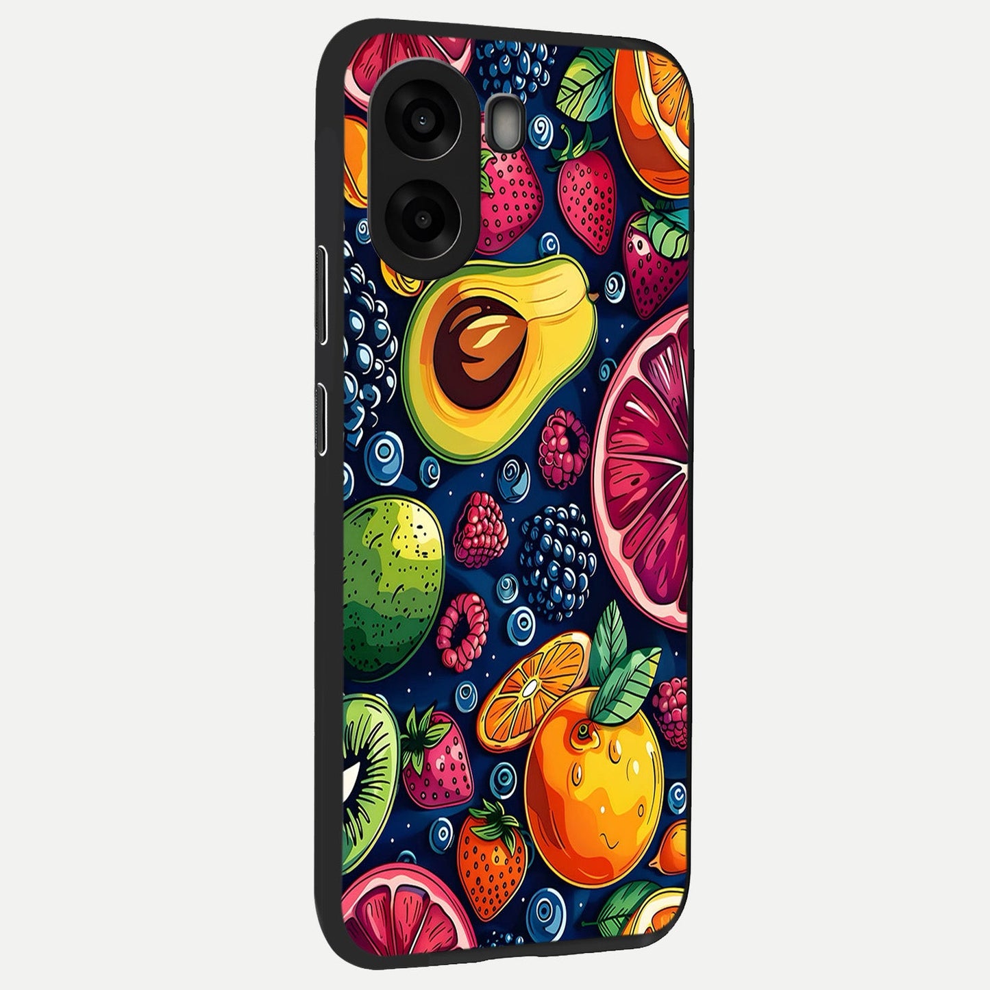  Cute Fruits Art back cover For Oppo A6s slim fit glass case with vibrant aesthetic design