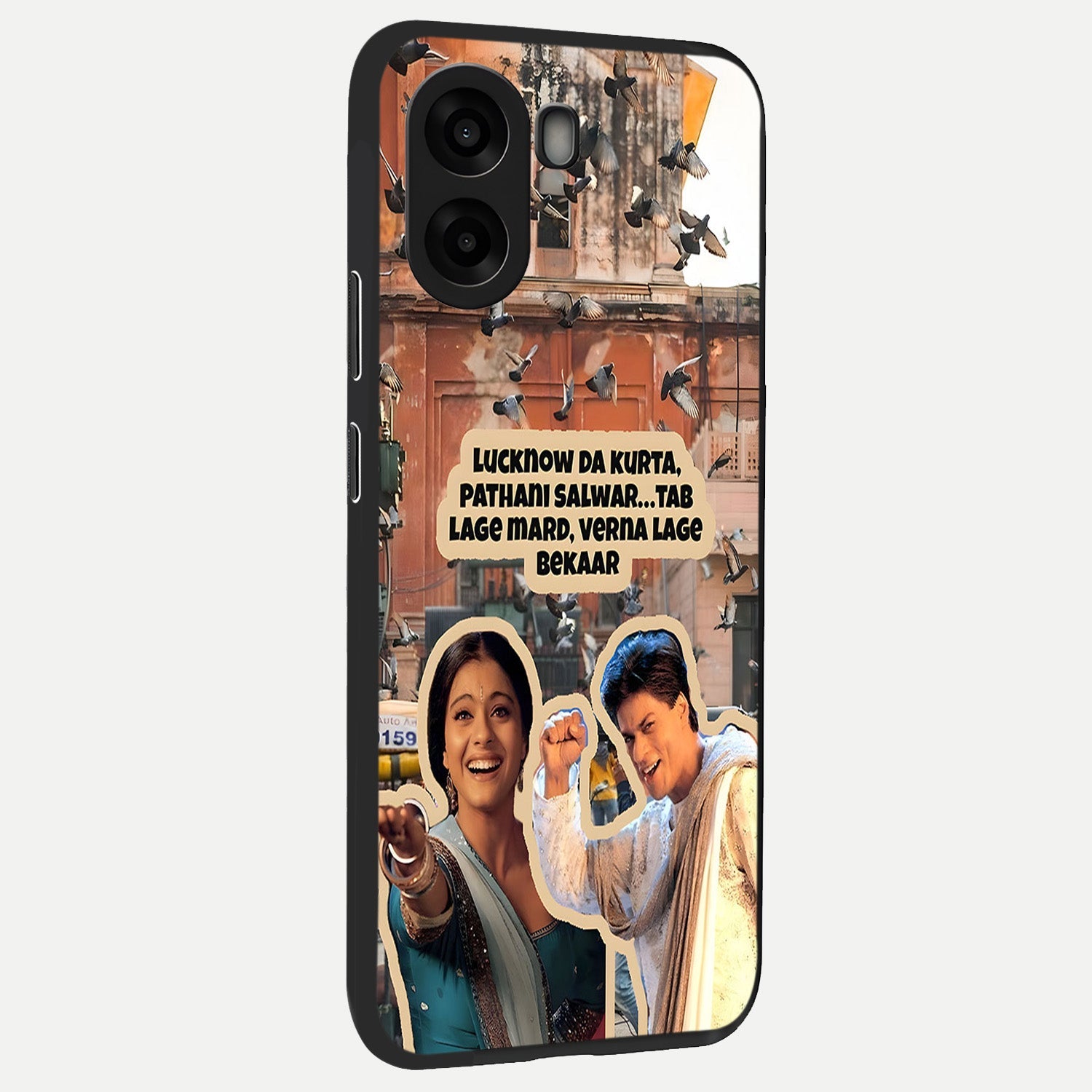  Desi Retro Vibes back cover For Oppo A6s slim fit glass case with vibrant aesthetic design