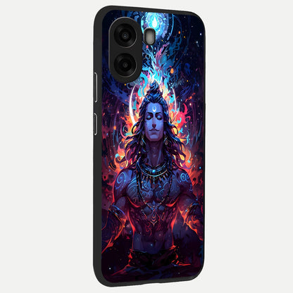  Divine Fire Shiv back cover For Oppo A6s slim fit glass case with vibrant aesthetic design