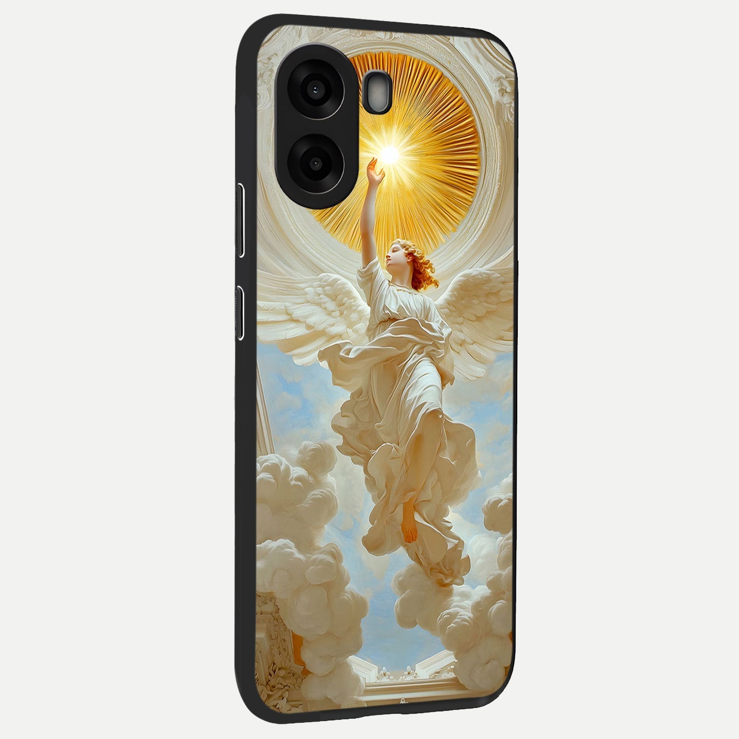  Divine Light Angel back cover For Oppo A6s slim fit glass case with vibrant aesthetic design