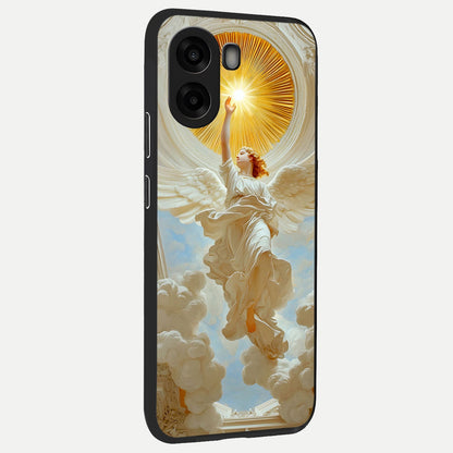  Divine Light Angel back cover For Oppo A6s slim fit glass case with vibrant aesthetic design