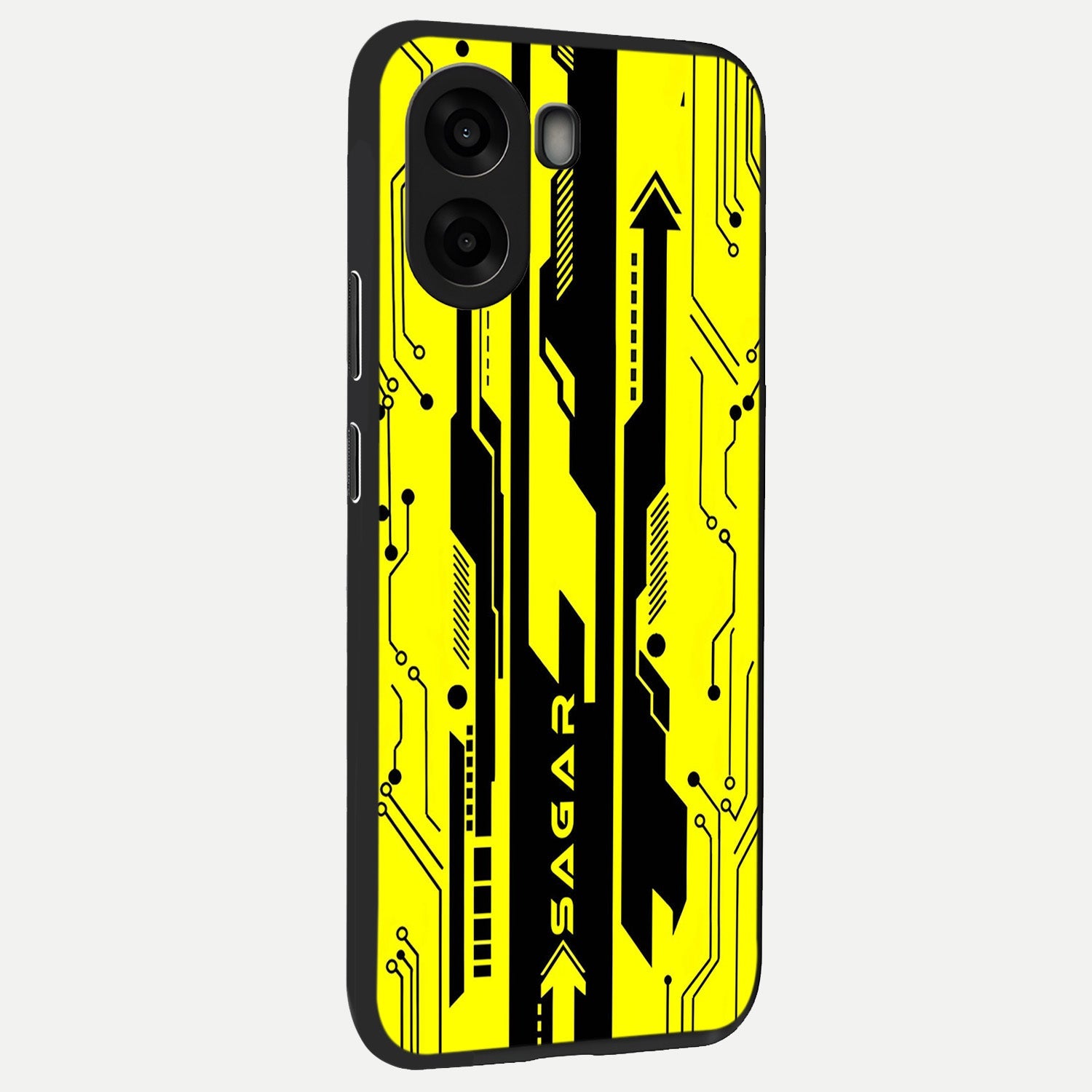  Electric Pulse CYBERPUNK Custom Name back cover For Oppo A6s slim fit glass case with vibrant aesthetic design