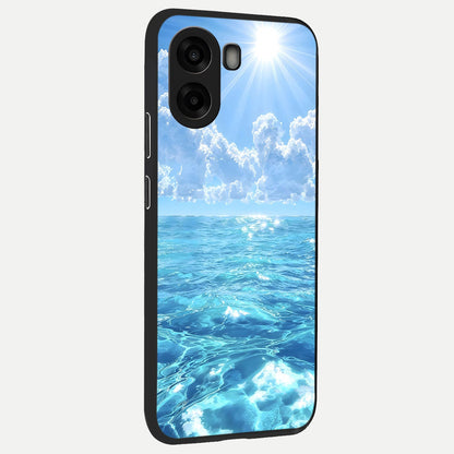  Endless Ocean Horizon back cover For Oppo A6s slim fit glass case with vibrant aesthetic design