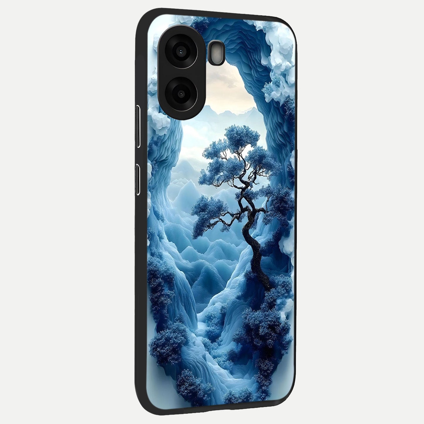 Frozen Serenity Gate back cover For Oppo A6s slim fit glass case with vibrant aesthetic design