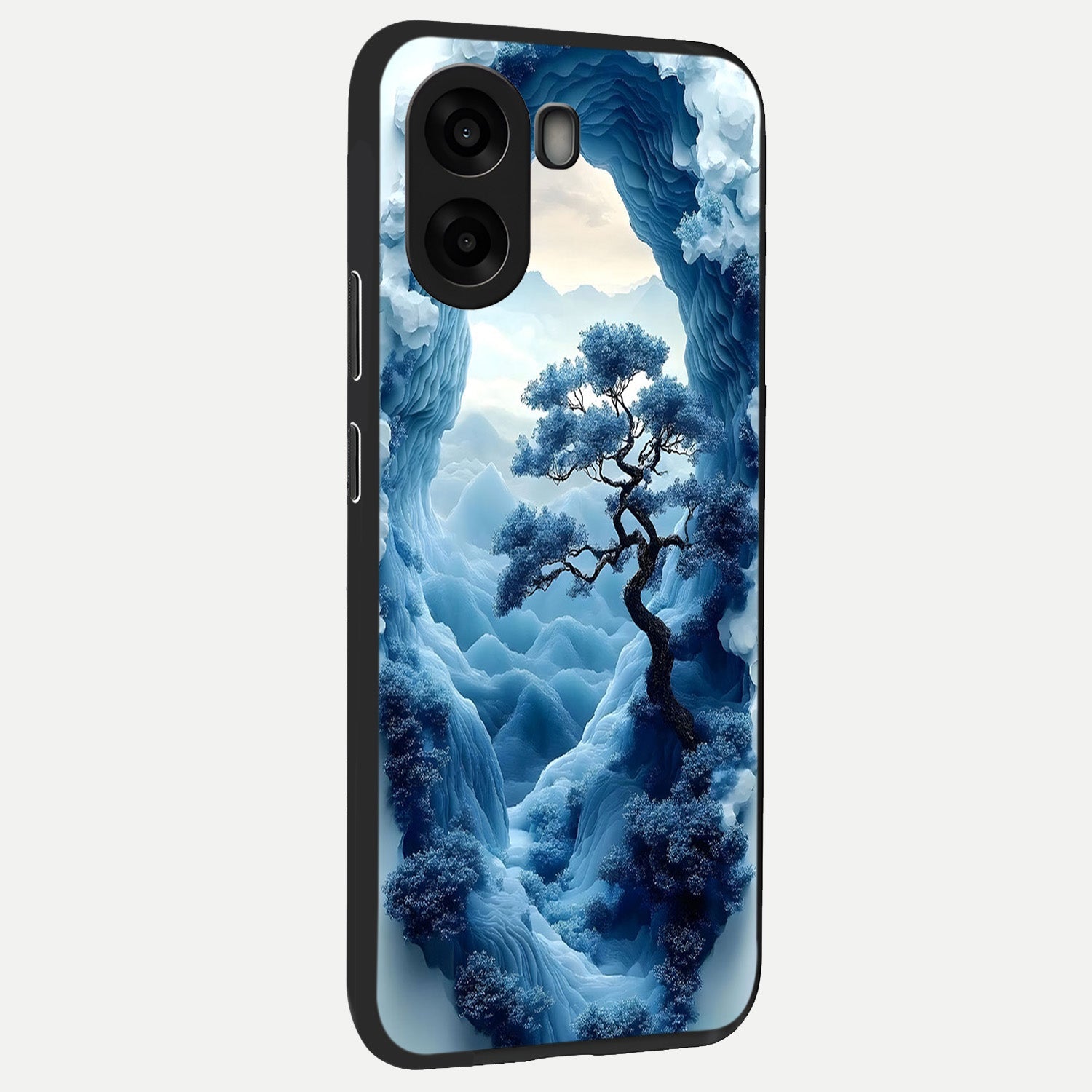  Frozen Serenity Gate back cover For Oppo A6s slim fit glass case with vibrant aesthetic design
