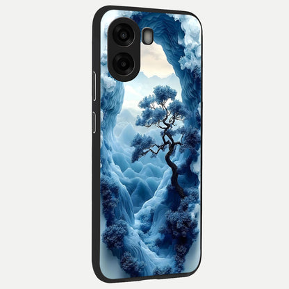  Frozen Serenity Gate back cover For Oppo A6s slim fit glass case with vibrant aesthetic design