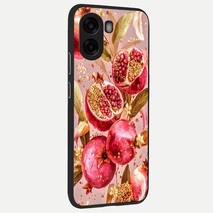  Golden Bloom Glow back cover For Oppo A6s slim fit glass case with vibrant aesthetic design
