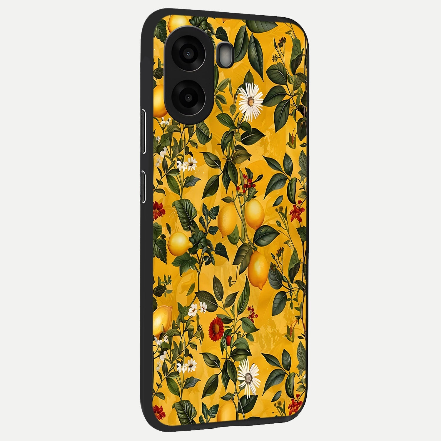  Golden Lemon Field back cover For Oppo A6s slim fit glass case with vibrant aesthetic design