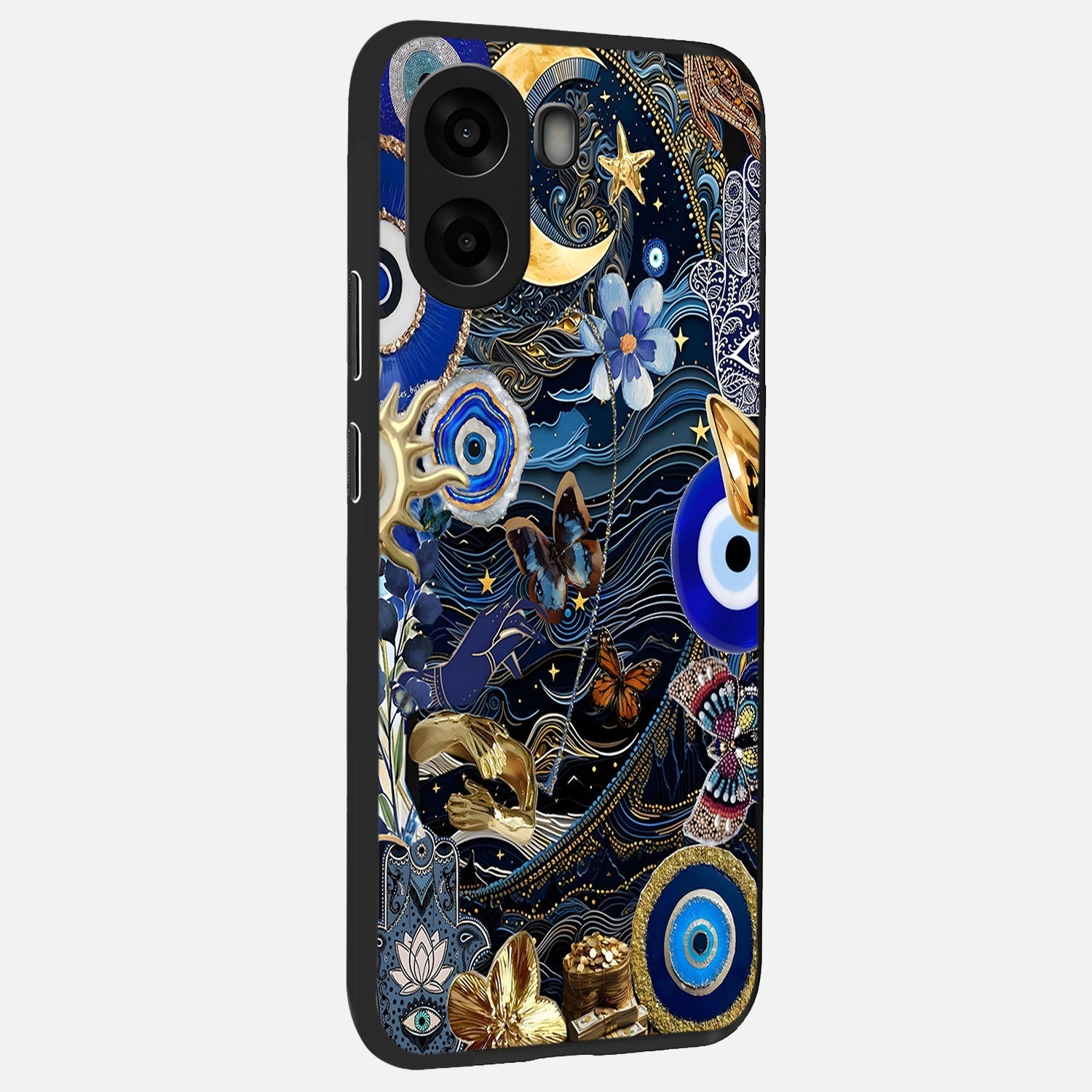  Golden Moon Magic back cover For Oppo A6s slim fit glass case with vibrant aesthetic design