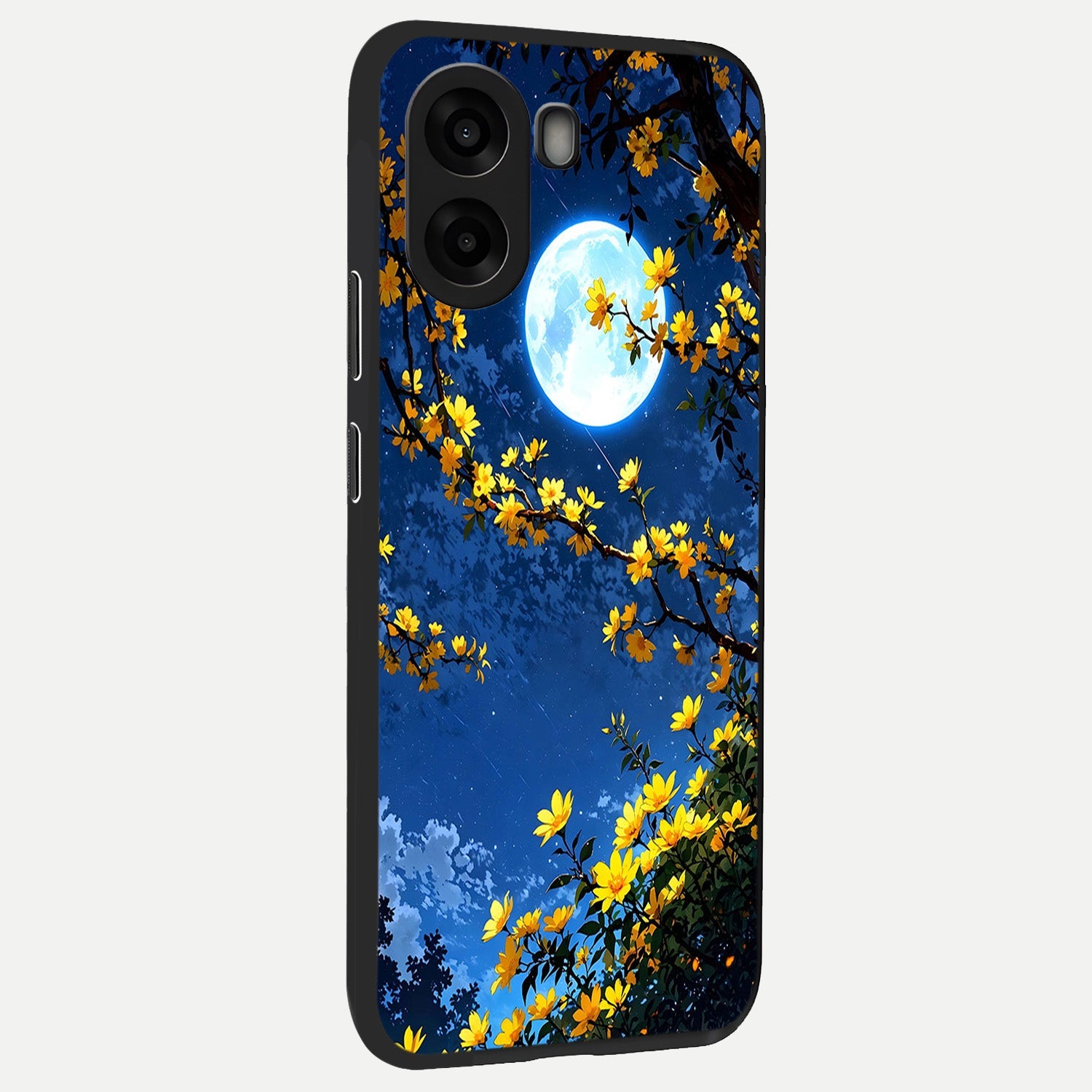  Golden Night Glow back cover For Oppo A6s slim fit glass case with vibrant aesthetic design