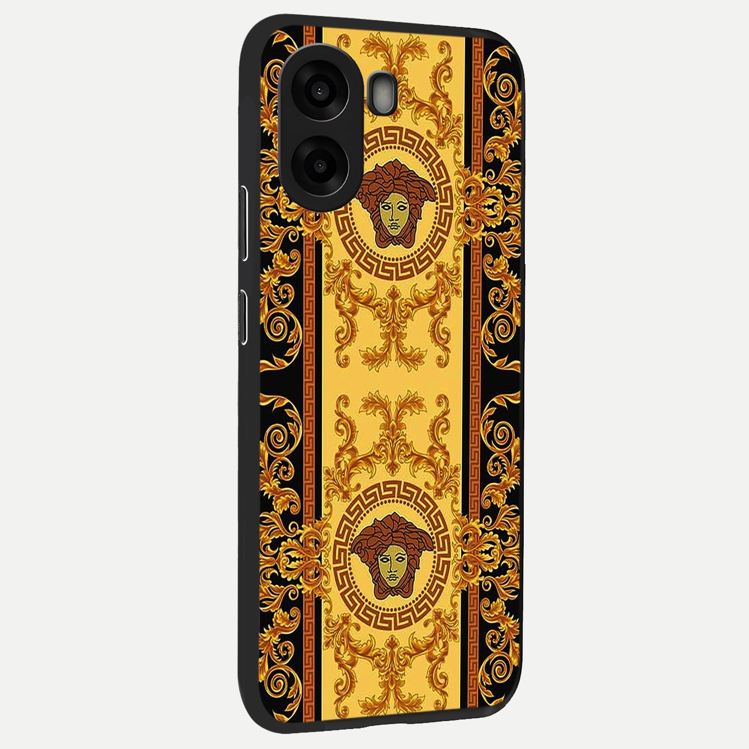  Golden Royal Heritage back cover For Oppo A6s slim fit glass case with vibrant aesthetic design