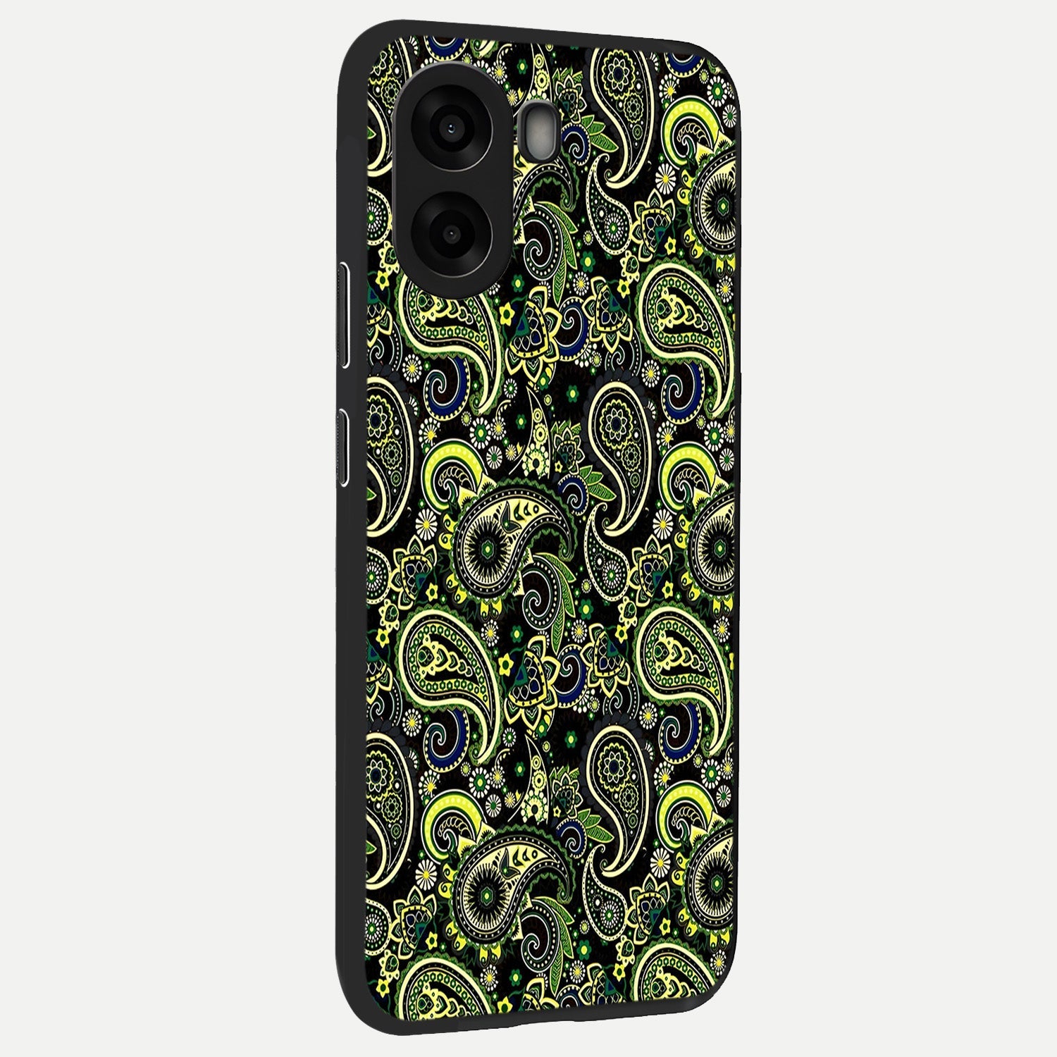  Green Lemon back cover For Oppo A6s slim fit glass case with vibrant aesthetic design