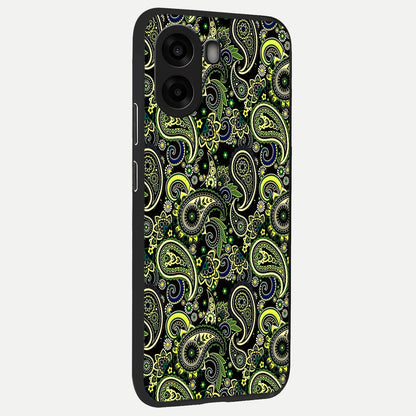  Green Lemon back cover For Oppo A6s slim fit glass case with vibrant aesthetic design