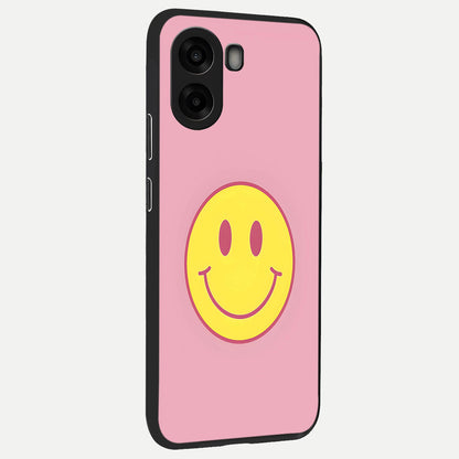  Happy Pink Mood back cover For Oppo A6s slim fit glass case with vibrant aesthetic design