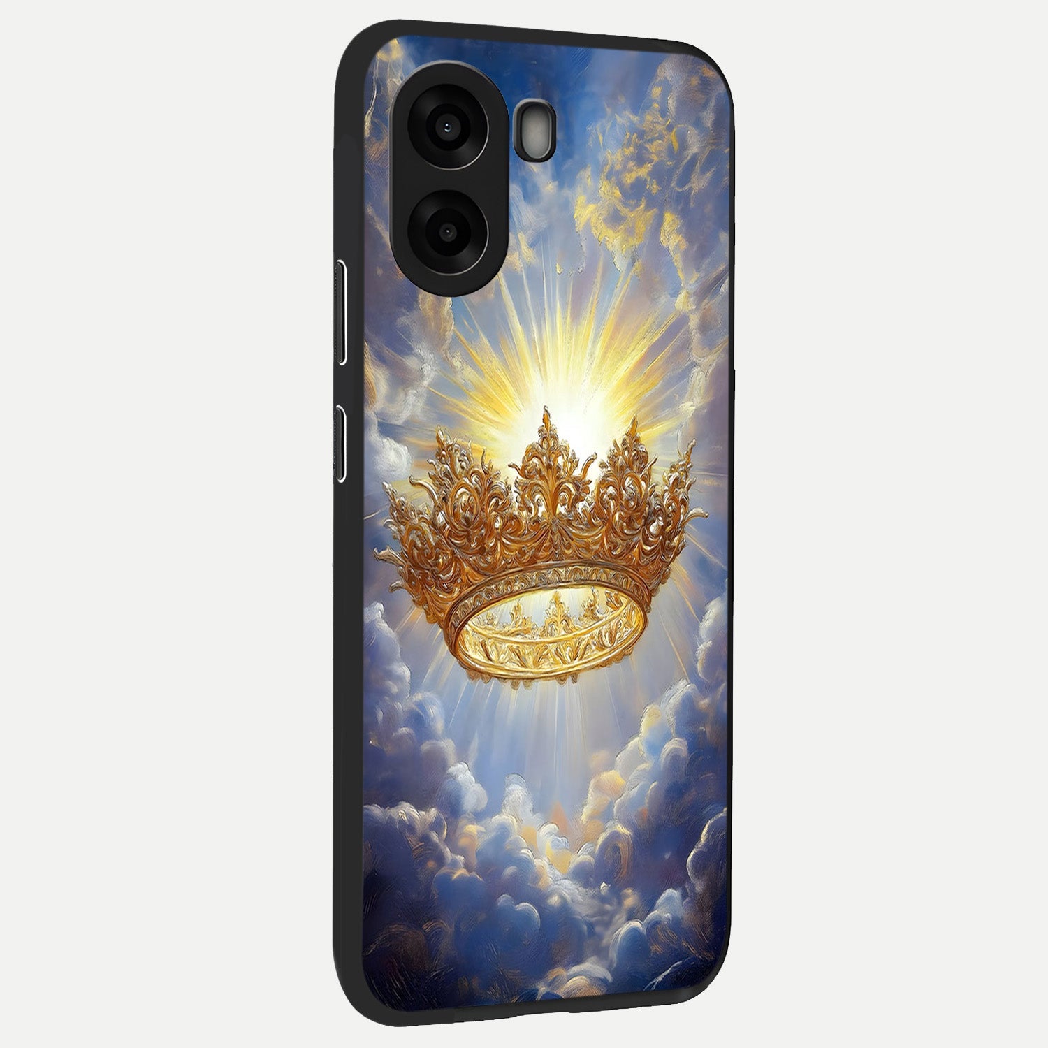  Heavenly Crown Light back cover For Oppo A6s slim fit glass case with vibrant aesthetic design