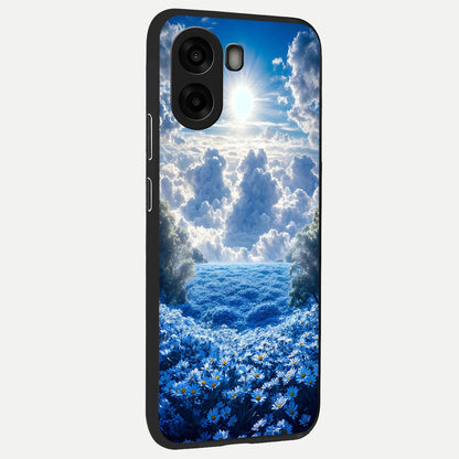  Heavenly Daisy Horizon back cover For Oppo A6s slim fit glass case with vibrant aesthetic design