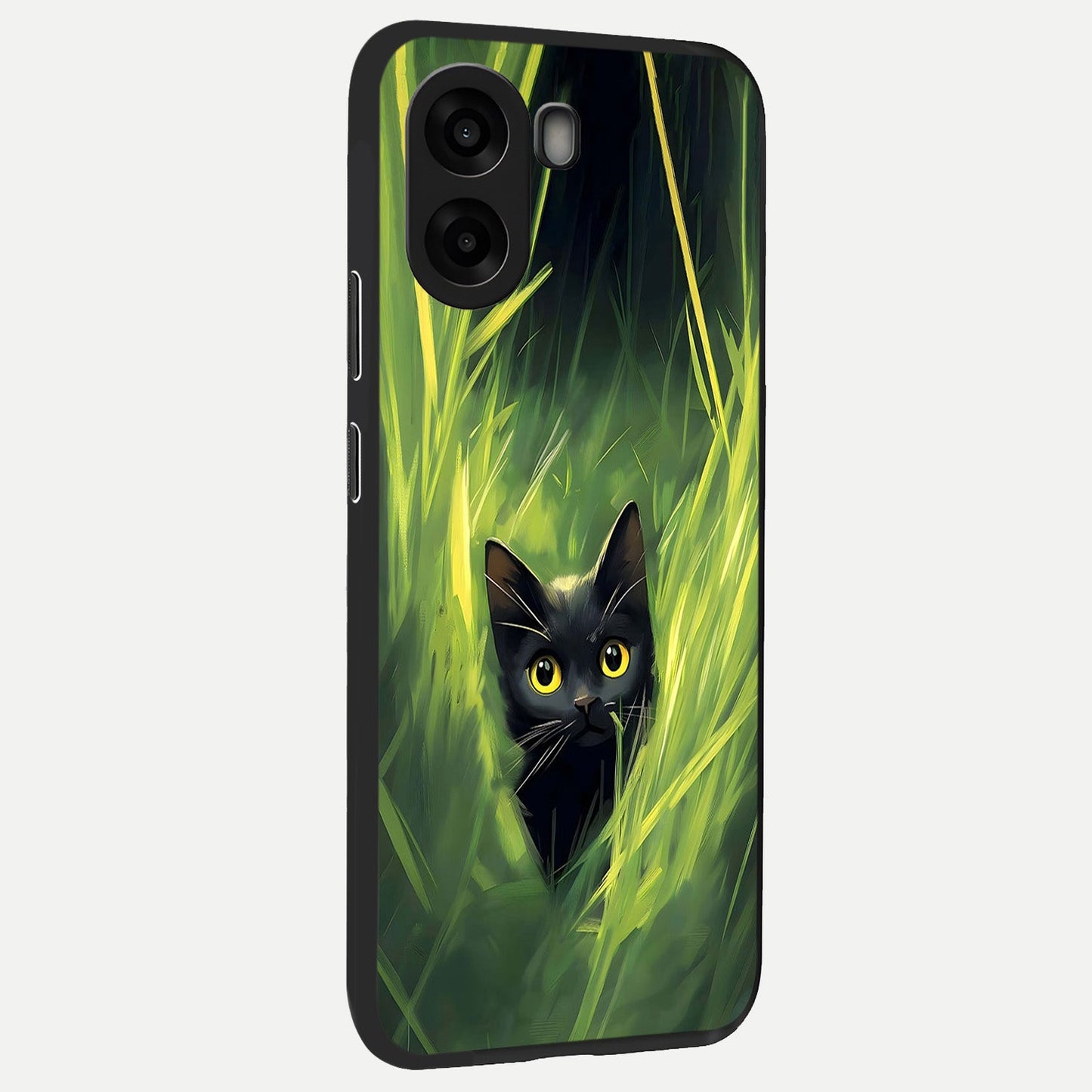  Hidden Cat Whisper back cover For Oppo A6s slim fit glass case with vibrant aesthetic design