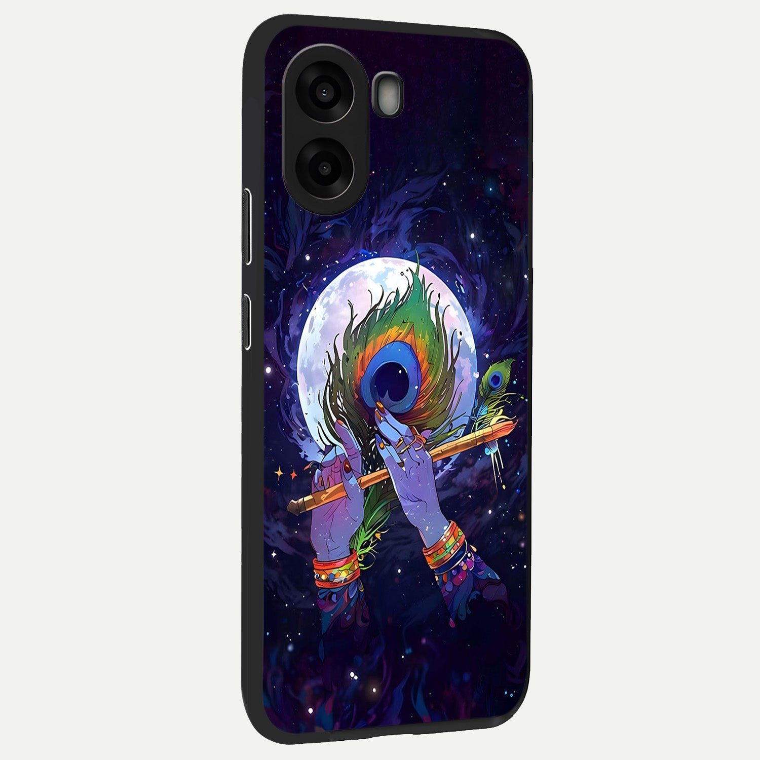  Krishna Hands Art back cover For Oppo A6s slim fit glass case with vibrant aesthetic design