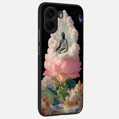  Lotus Divine Peace back cover For Oppo A6s slim fit glass case with vibrant aesthetic design