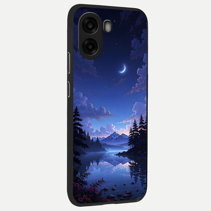  Midnight Lake Peace back cover For Oppo A6s slim fit glass case with vibrant aesthetic design