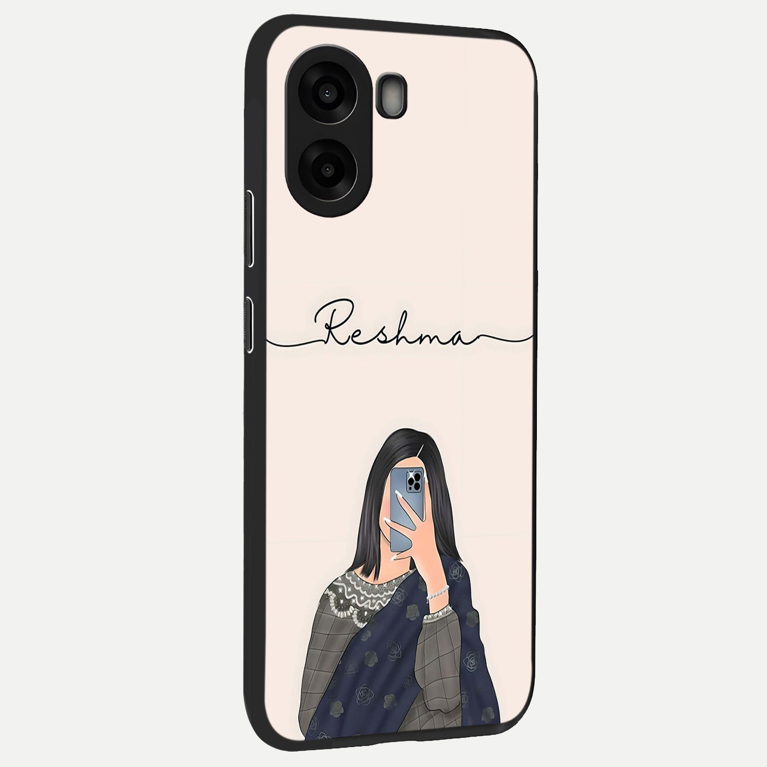  Mirror Mood Muse With Custom Name back cover For Oppo A6s slim fit glass case with vibrant aesthetic design