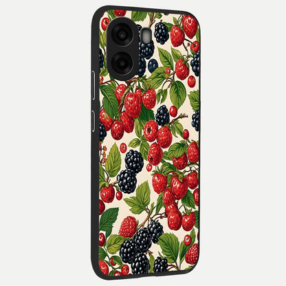  Mixed Berry Collage back cover For Oppo A6s slim fit glass case with vibrant aesthetic design