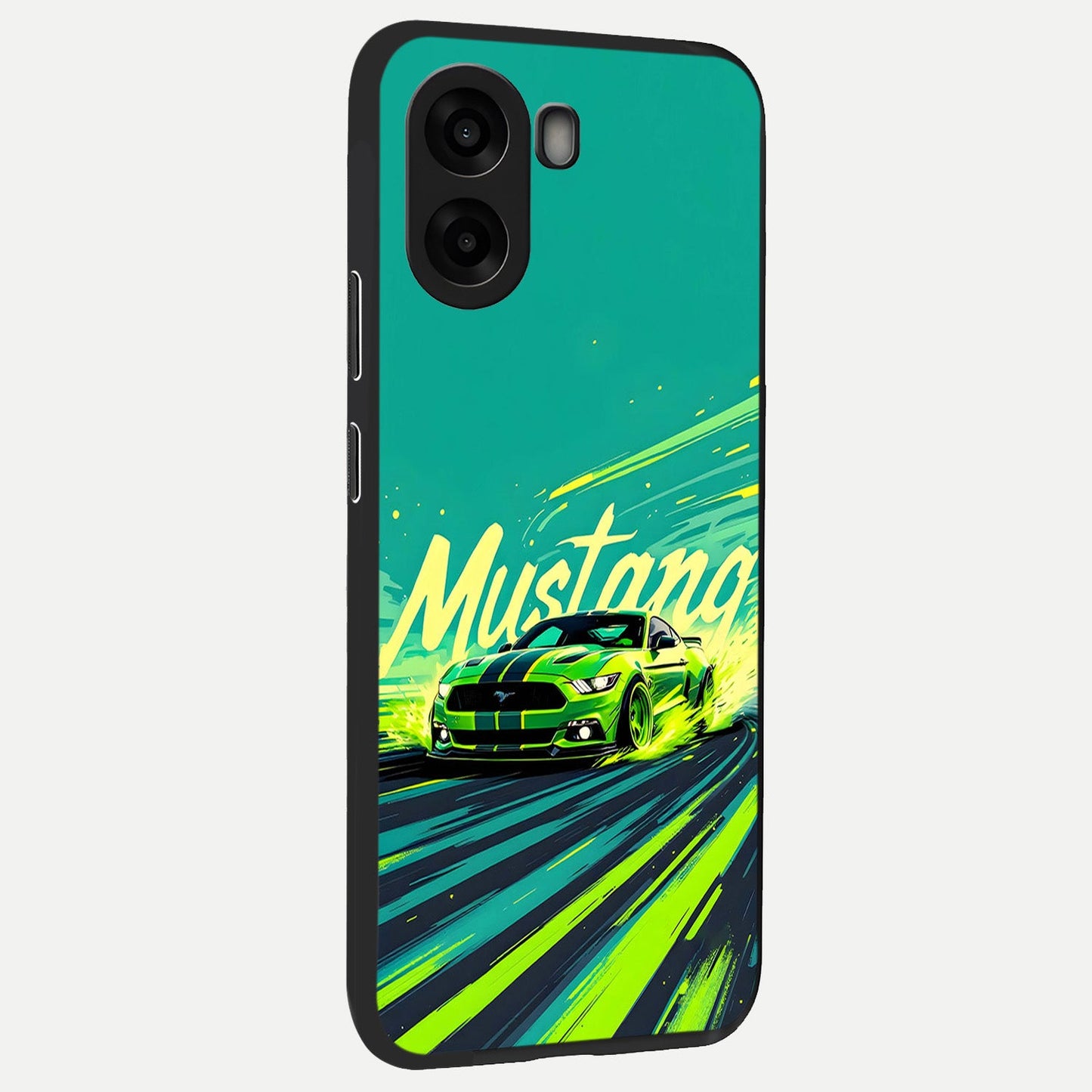  Mustang Bang back cover For Oppo A6s slim fit glass case with vibrant aesthetic design