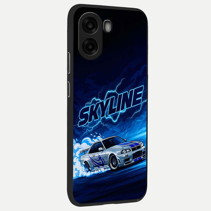  Neon Drift Beast back cover For Oppo A6s slim fit glass case with vibrant aesthetic design