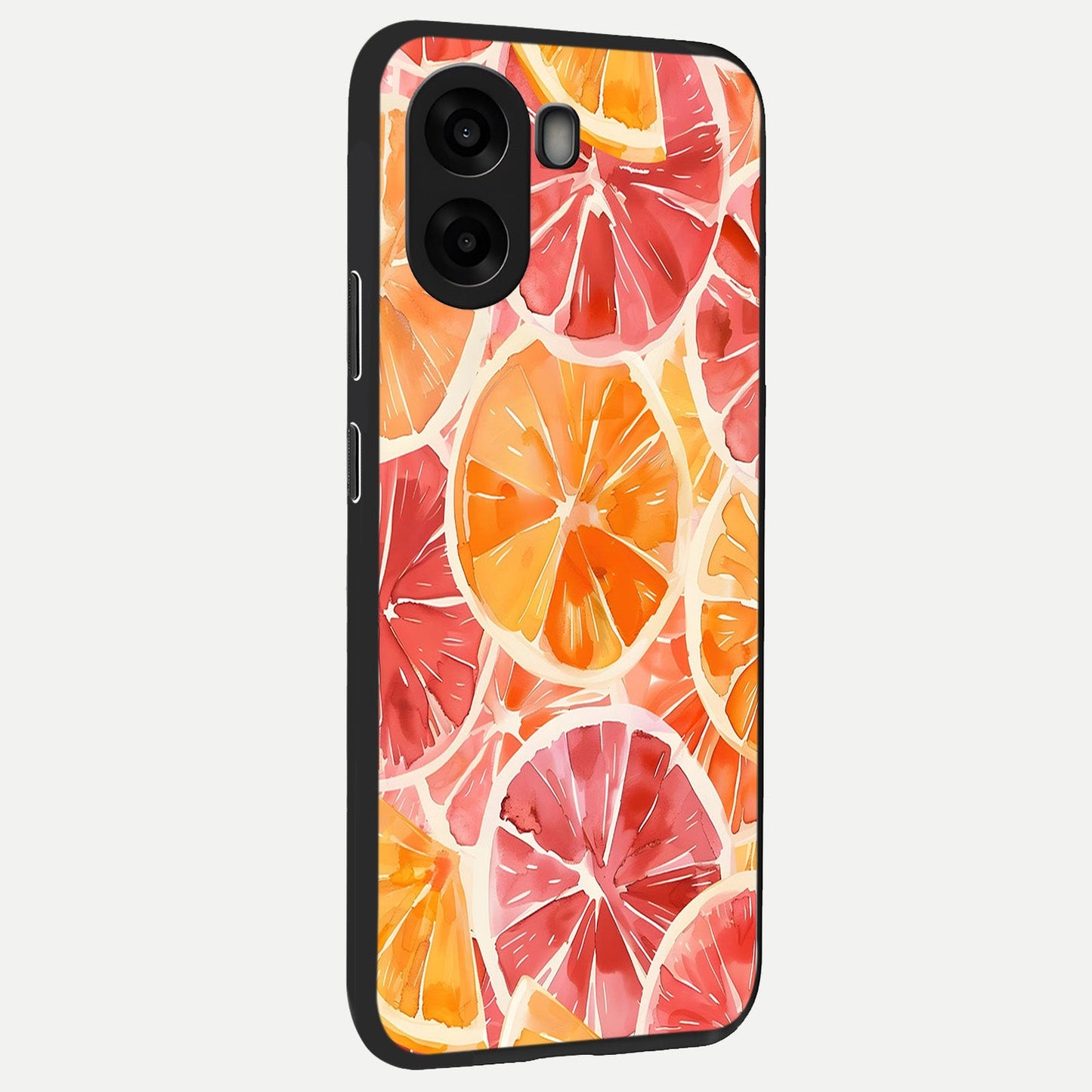  Orange Fruits Pattern back cover For Oppo A6s slim fit glass case with vibrant aesthetic design