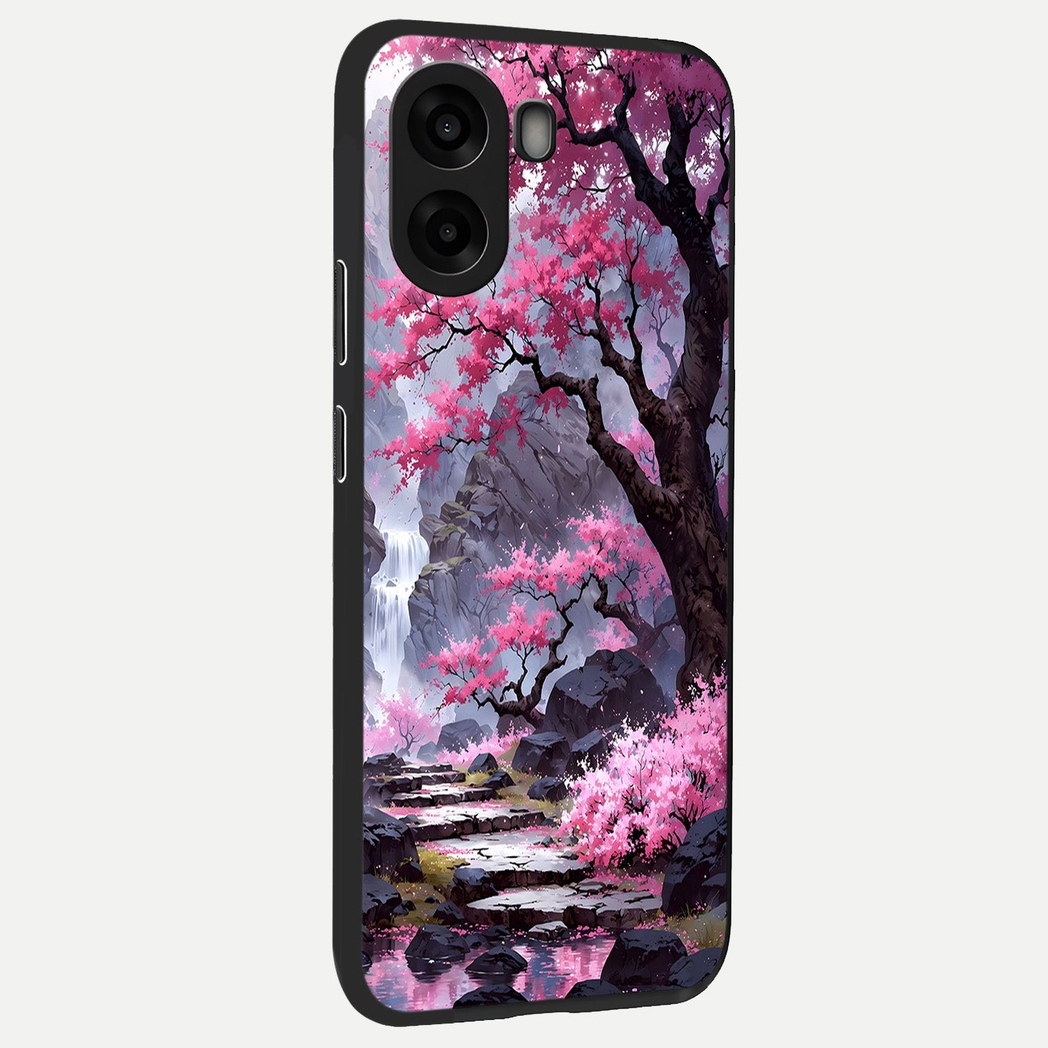  Pink Sunflower Glow back cover For Oppo A6s slim fit glass case with vibrant aesthetic design