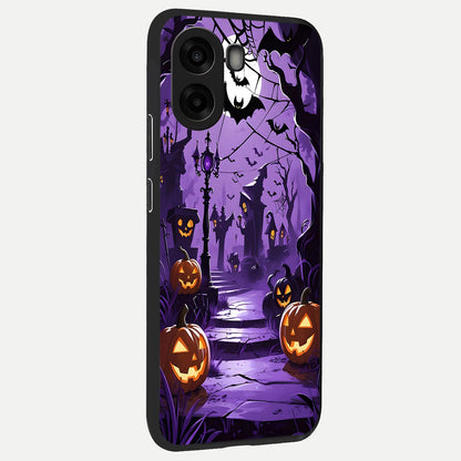  Pumpkin Patch Halloween back cover For Oppo A6s slim fit glass case with vibrant aesthetic design