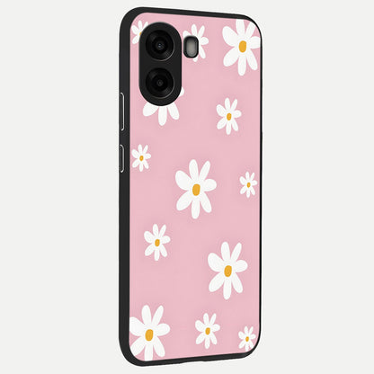  Soft Daisy Bliss back cover For Oppo A6s slim fit glass case with vibrant aesthetic design