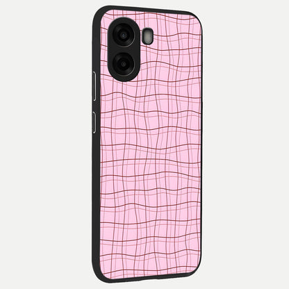  Soft Grid Bliss back cover For Oppo A6s slim fit glass case with vibrant aesthetic design