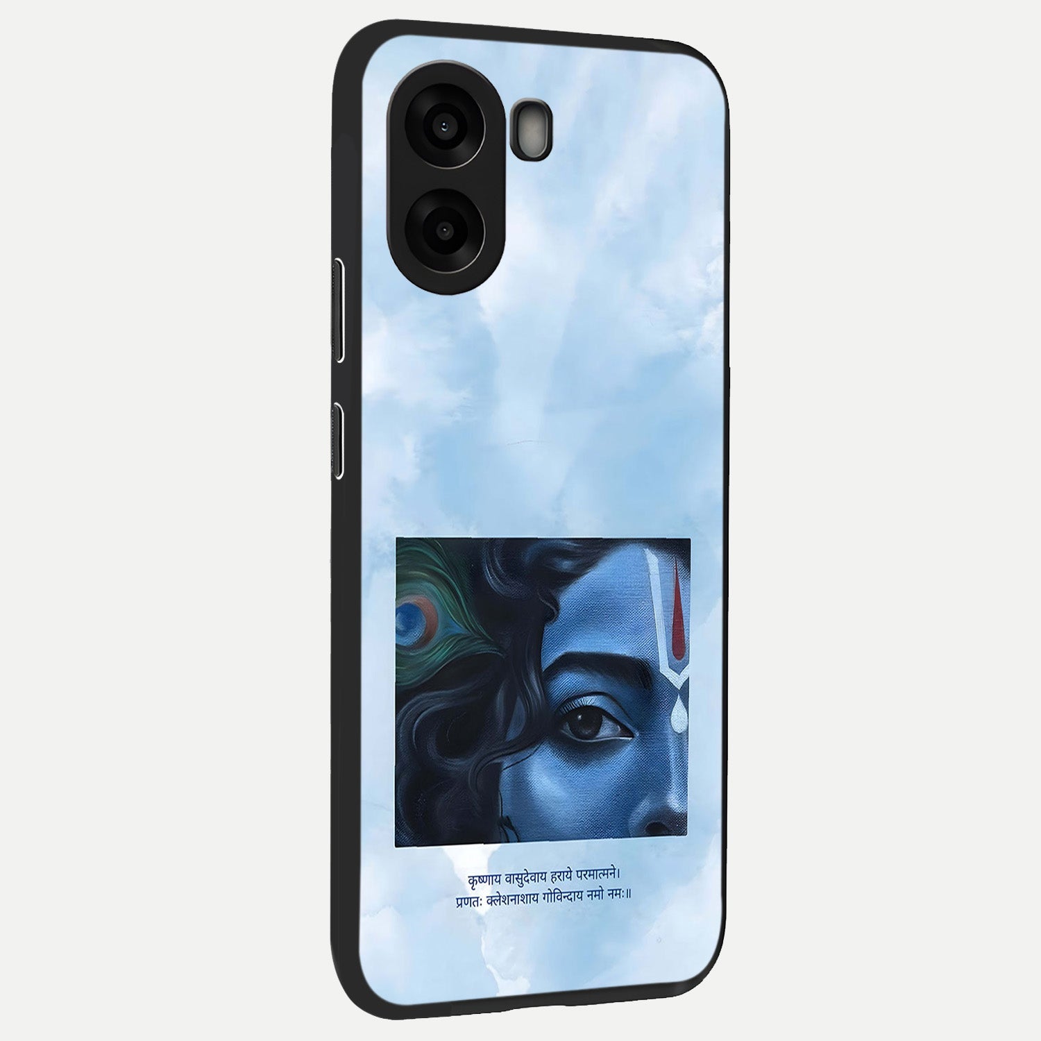  Spiritual Krishna back cover For Oppo A6s slim fit glass case with vibrant aesthetic design