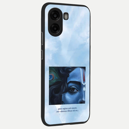  Spiritual Krishna back cover For Oppo A6s slim fit glass case with vibrant aesthetic design