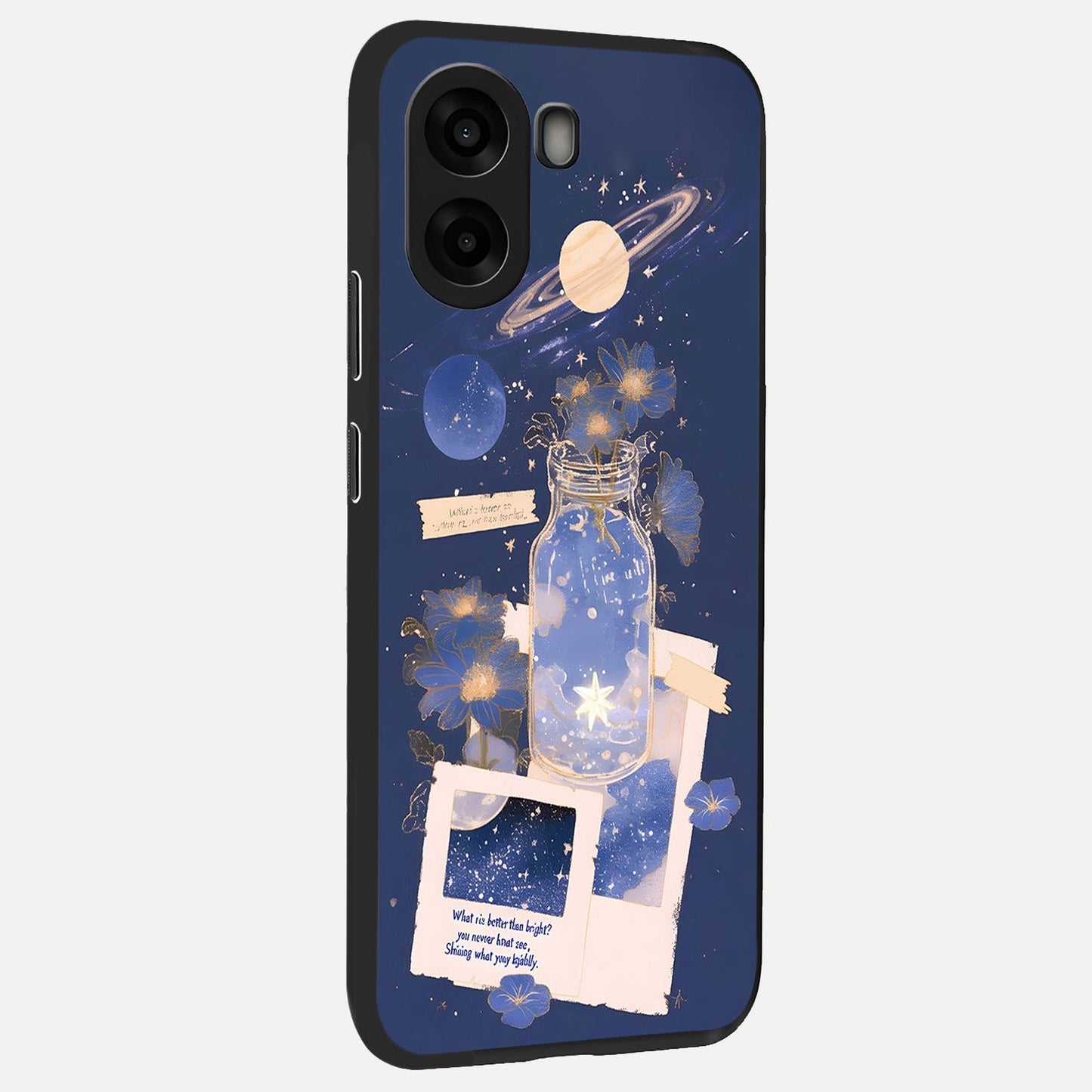  Starlit Cosmic Jar back cover For Oppo A6s slim fit glass case with vibrant aesthetic design